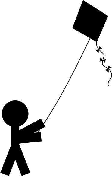 Child Flying Kite Silhouette Clip Art at Clker.com - vector clip art online, royalty free ...