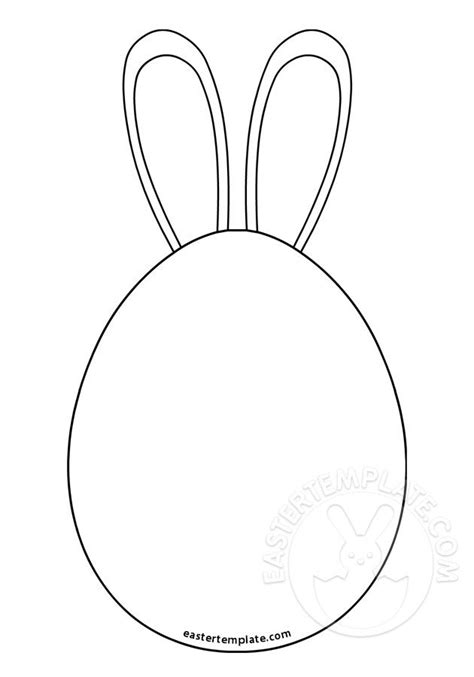 Easter Egg With Bunny Ears Easter Template