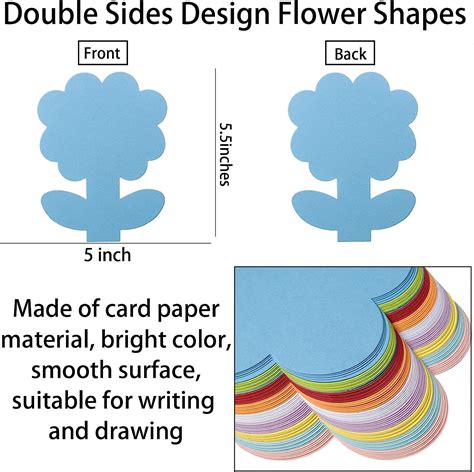 Buy 240 Pieces Flower Cutouts Paper Large Flowers Assorted Color Flower