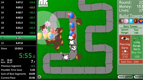 Wr Bloons Tower Defence 1 Speedrun 1530 Youtube