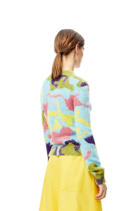 Intarsia Sweater In Mohair Multicolor Loewe