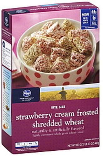 Kroger Shredded Wheat Strawberry Cream Frosted Bite Size Cereal