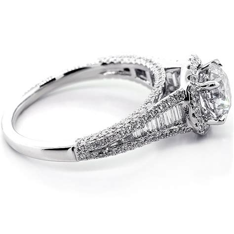 Finance from $31 /month with affirm. 2.13 Cts Round Cut Diamond Halo Engagement Ring set in 18K White Gold,Cheap Diamond Engagement ...