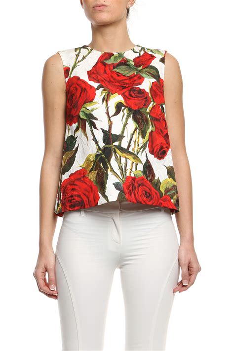 Dolce And Gabbana Top Dolce And Gabbana In Red Bianco Lyst