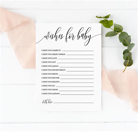 Wishes For Baby Baby Wishes I Hope You Printable Baby Shower Game
