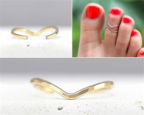 Double Chevron Toe Ring Set Toe Rings For Women Sterling Etsy