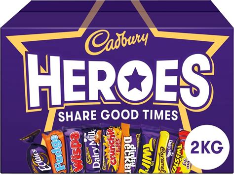 Cadbury Heroes Chocolate Bulk Sharing Box 2kg Christmas Milk Chocolates Individually Wrapped