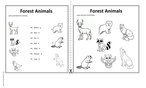 Forest Animals English Esl Worksheets Pdf And Doc