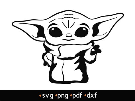 Baby Yoda Transparent Background Svg Png Pdf Dxf Etsy M Xico