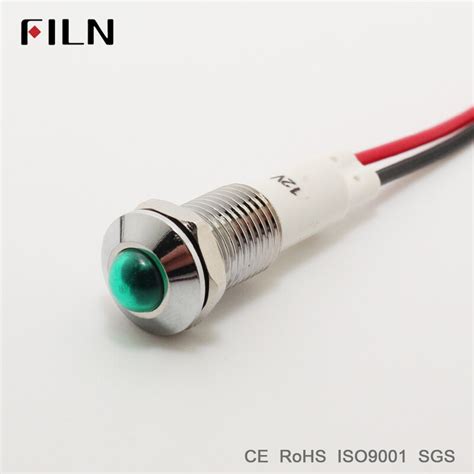 Filn Fl1m 10sw 1 Metal Pilot Lamp Pilot Indicator Light 10mm Red Yellow