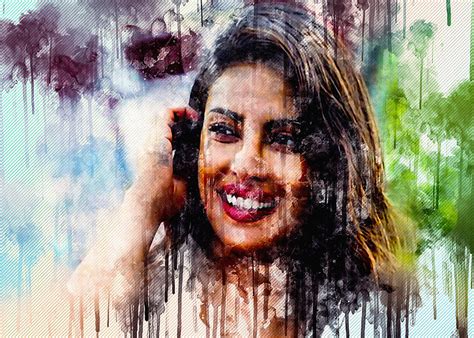 Priyanka Chopra Bollywood Smile Brunette Digital Art By Sissy Angelastro
