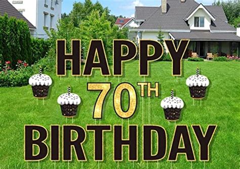 70th Birthday Yard Sign Outdoor Lawn Birthday Decorations Happy