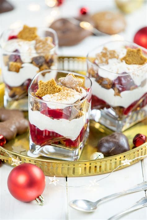 Lebkuchen-Kirsch-Schichtdessert / Weihnachtsdessert / Dessert im Glas / Nachtisch ...