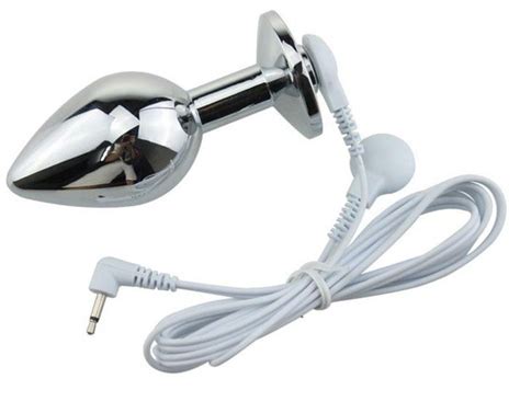 86 34 Stainless Steel Electric Shock Butt Plug With Safety Pulse Stimulation Anal Plug For