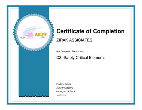 C2 Safety Critical Elements Cert Adepp