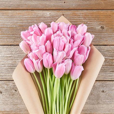 Light Pink Tulip Flower Bouquet The Bouqs Co