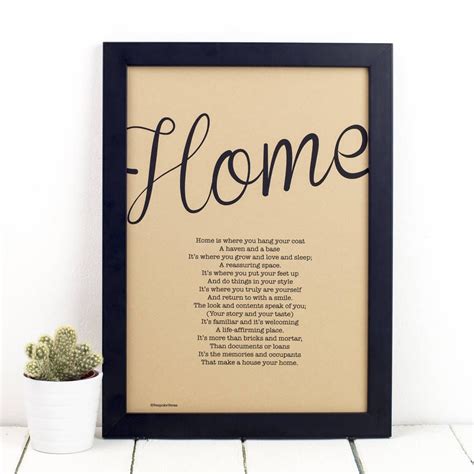 Personalised Home Print With Home Poem By Bespoke Verse Home Poem