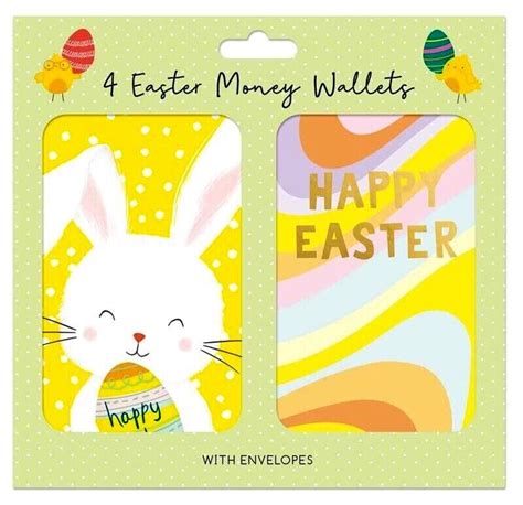 4 Pack Cute Easter Money Wallets T Card Cash Voucher Holder With