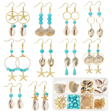 Sunnyclue Diy Ocean Gemstone Earring Making Kit Including Natural