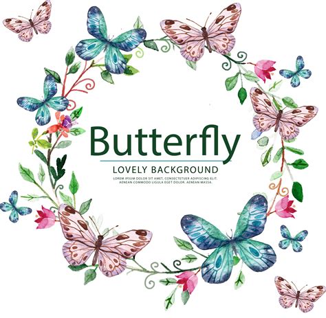 Download Butterfly Painted Sticker Hand Vector Wedding Label Clipart