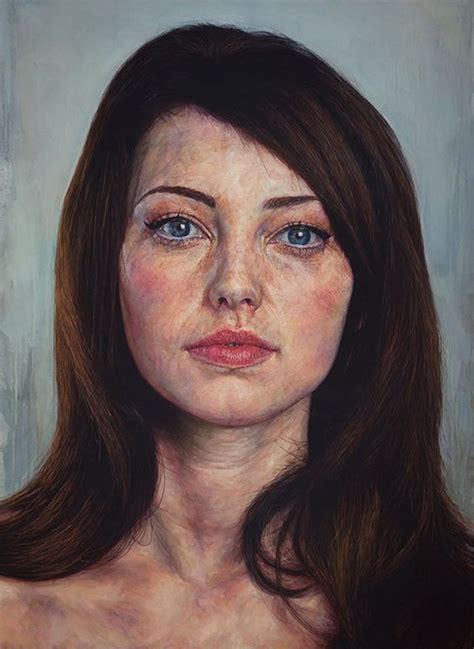 Ian Cumberland B Oil On Linen Figurative Realism Art Brunette Female Head Woman Face