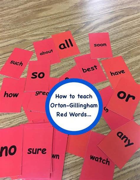 How To Teach Orton Gillingham Red Words Orton Gillingham Red Words