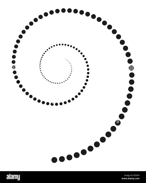 espiral negro de aumento de puntos puntos desde el centro de la espiral cada vez más grande y