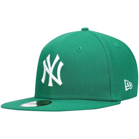 New Era Mens Kelly Green New York Yankees White Logo 59fifty Fitted