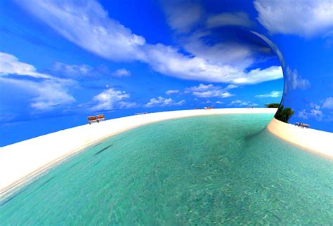 Nature background landscape clouds sky wallpaper beach water mountain. 3D Render Ocean Beach Wallpaper for Living Room Wall Decor