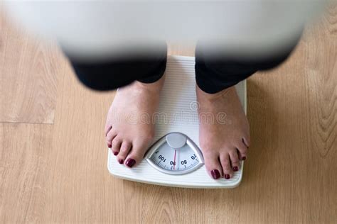 Person Standing On Weighing Scale Stock Image Image Of Machine Kilo