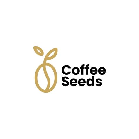 Premium Vector Coffee Seed Bean Sprout Plant Growth Logo