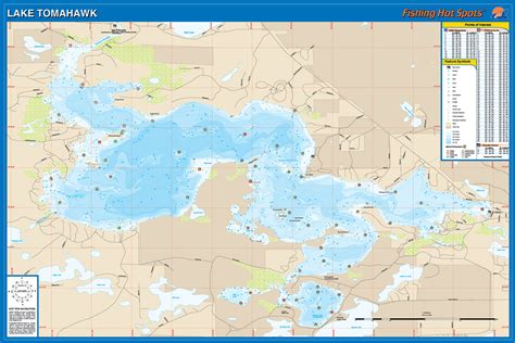 Tomahawk Fishing Map Lake Oneida Co