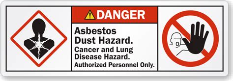 Asbestos Dust Hazard Authorized Personnel Only Label Sku Lb 2440
