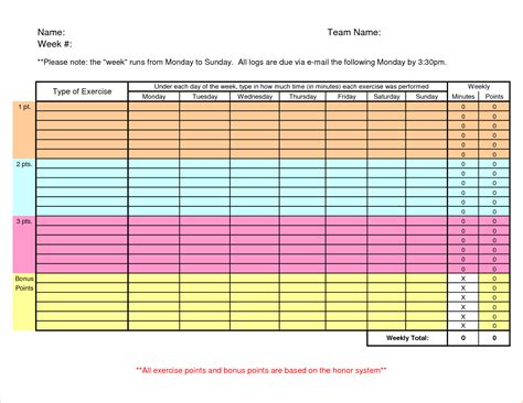 Unique Weekly Exercise Log Workout Template Workout Log Fitness Tracker