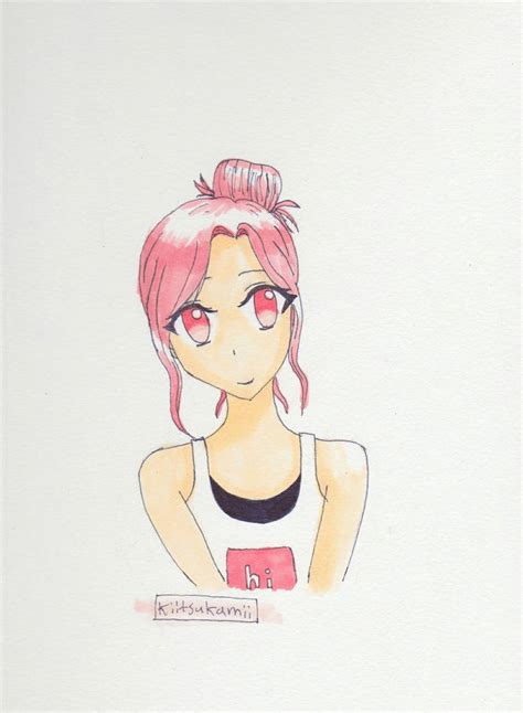 Anime Girl With Bun By Kiitsukamii On Deviantart