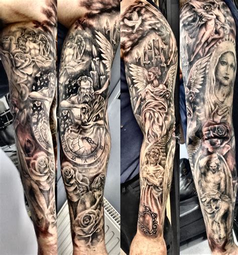 Religious Sleeve Tattoo Tattoos Arm Mann Engel Tattoo Beeindruckende Tattoos