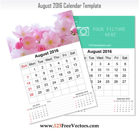 Wall Calendar August 2016 By 123freevectors On Deviantart