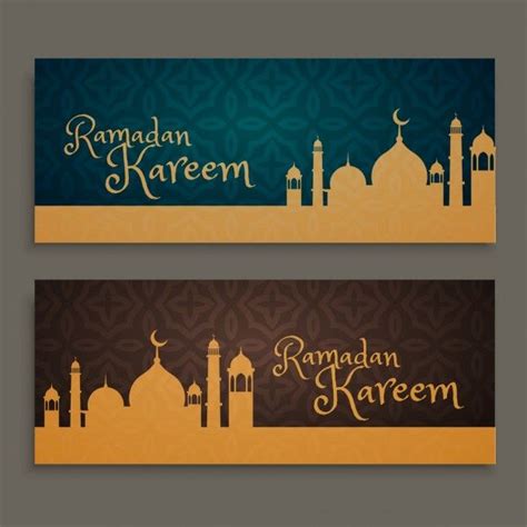 Ramadan Kareem Banners Set Free Vector Free