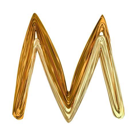 3d Gold Letter M Isolated White Background Stock Photos Pictures