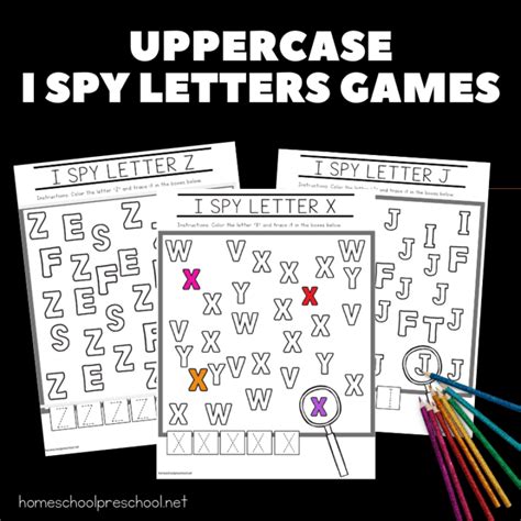 Download This Set Of Uppercase I Spy Letter Printable Games These