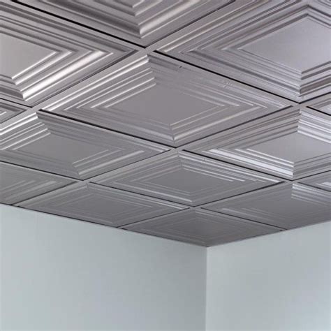 Many of these ceiling panels come in decorative designs that look great while also getting the job done. Fasade Ceiling Tile-2x2 Suspended-Traditional 3 in Argent ...