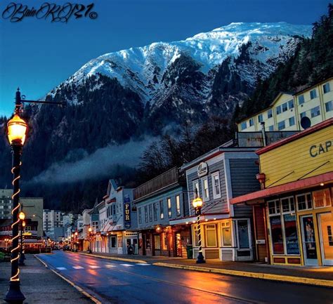 Juneau Alaska Picturesque Destination With Snowy Mountains