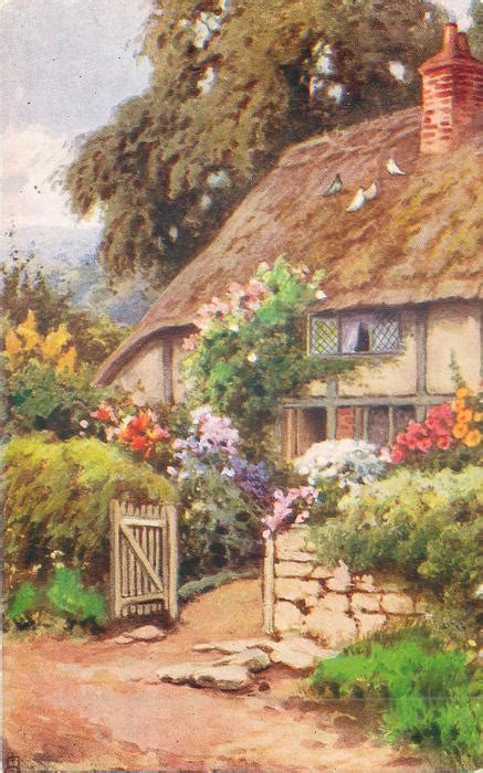 As promised in my first post upon returning from england, i would post pictures of my aunt's garden. garden in front of thatched cottage, path, gate & stone ...
