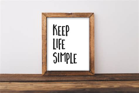 Printable Quote Keep Life Simple Motivation Print Etsy