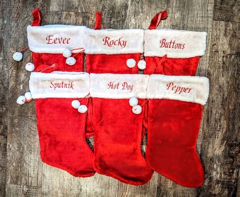 Custom Embroidered Christmas Stockings Put Your Name On Your Etsy