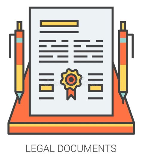 Line Legal Documents Icons Stock Vector Illustration Of Justice 80935624