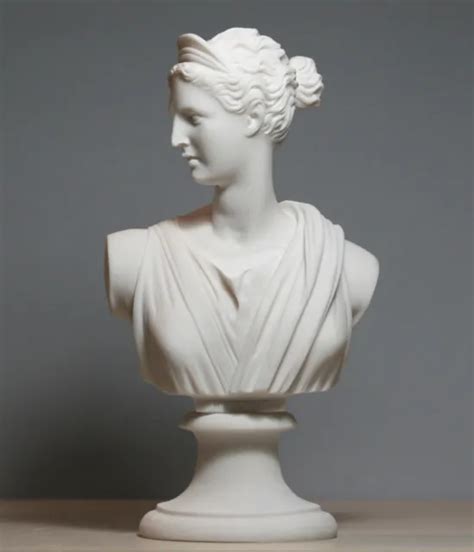Greek Roman Goddess Artemis Diana Bust Head Cast Marble Statue Sculpture In Picclick