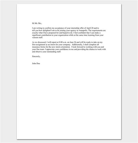 Cover letter for internship sample Internship Appointment Letter Template - 10+ Docs Formats ...