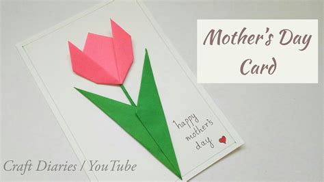 Mothers Day Card Ideas Origami Tulip Card Mothers Day Cards