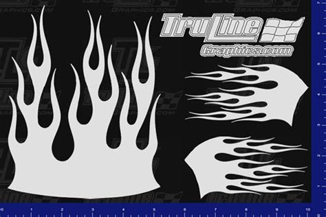 Mask Kit Flames 4 Truline Graphics Rc Racing Decals Grills And